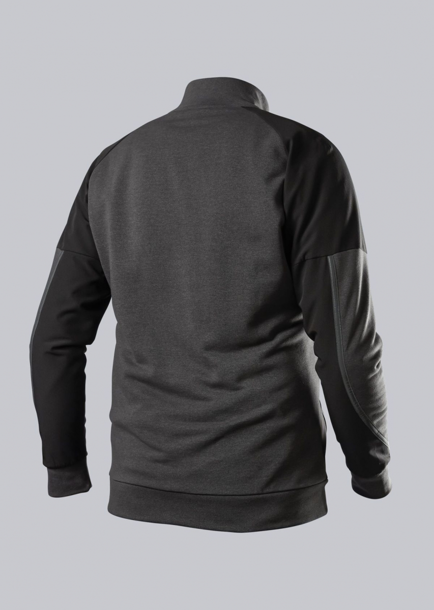 BP-Worker-Shirts, Herren-Sweatshirt-Troyer, BP-Worker-Shirts,lus Modern Stretch, anthrazit/schwarz