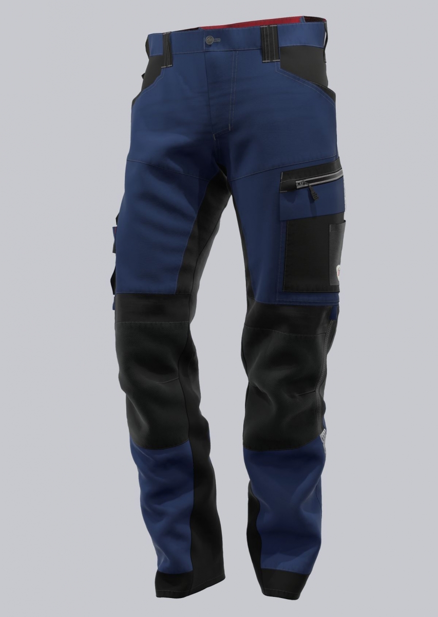 BP-HYBRID-ARBEITSHOSE, leicht, Stretcheinstze, Kniepolstertaschen, Farbe:nachtblau/ schwarz