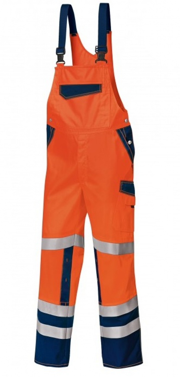 BP-Warnschutz, Warn-Schutz, Latzhose, ca. 270g/m², warnorange/dunkelblau