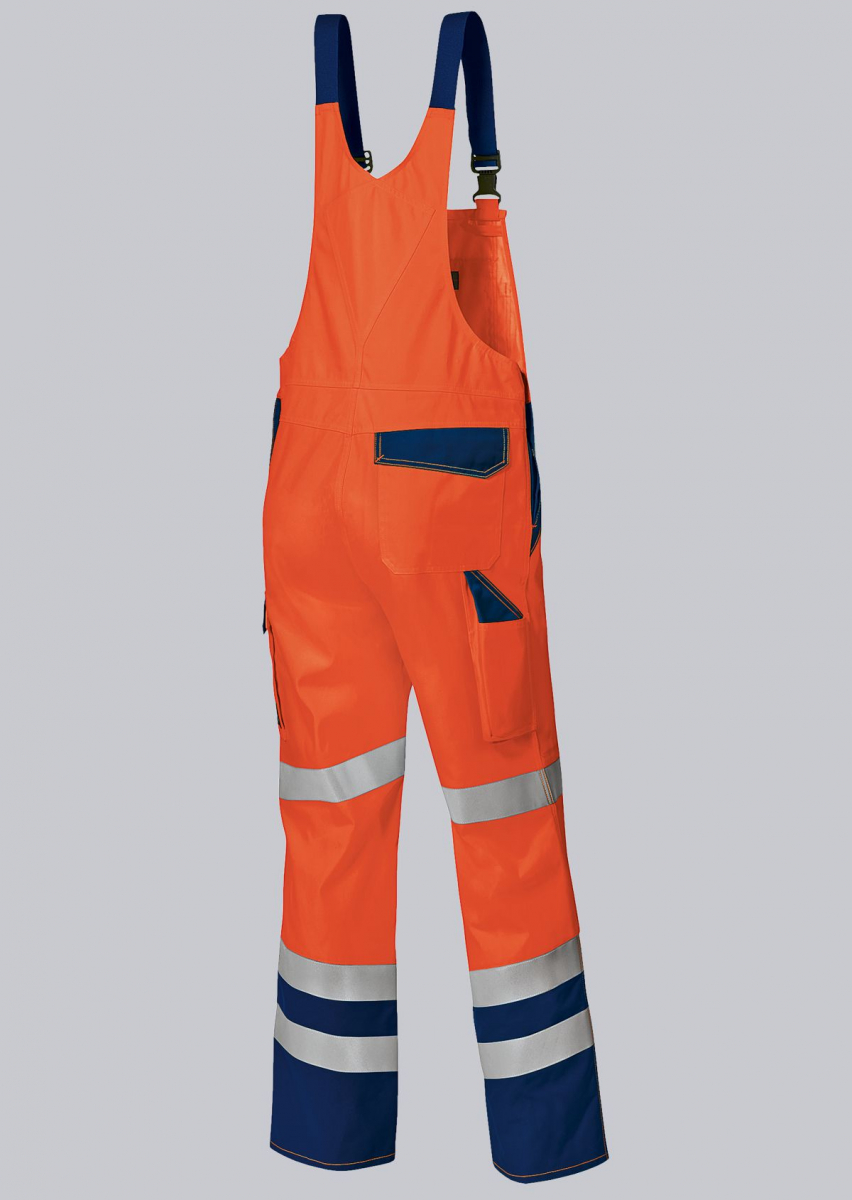 BP-Warnschutz, Warn-Schutz, Latzhose, ca. 270g/m², warnorange/dunkelblau
