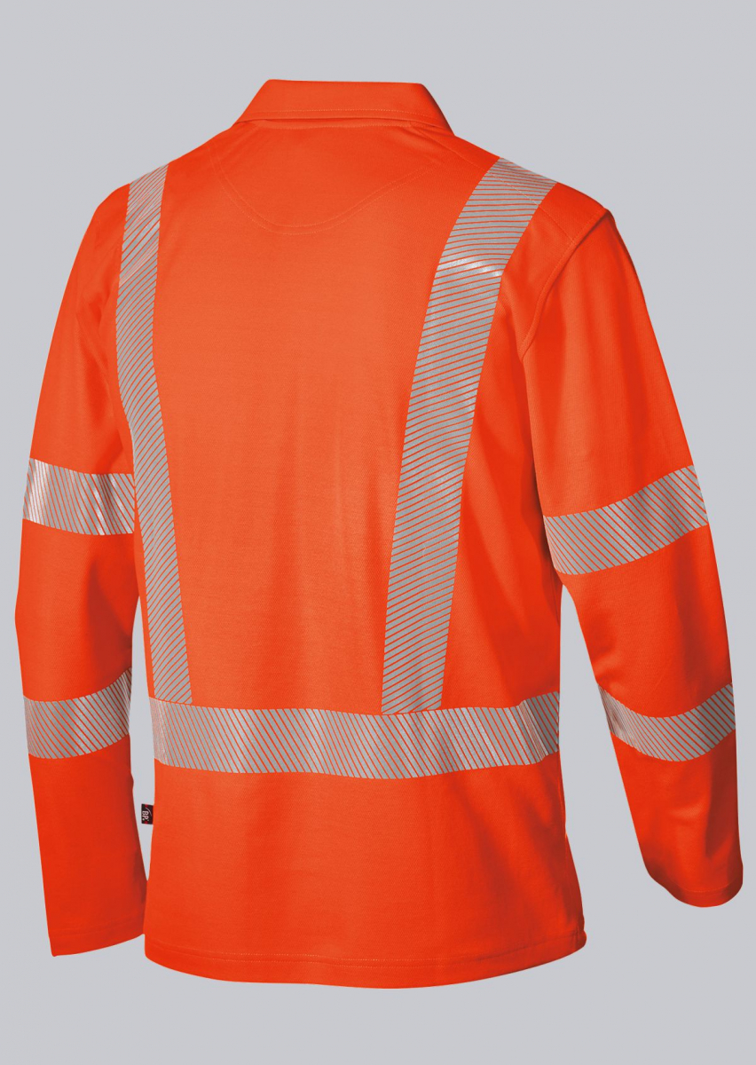 BP-Warnschutz, Langarmpoloshirt für Sie & Ihn, warnorange