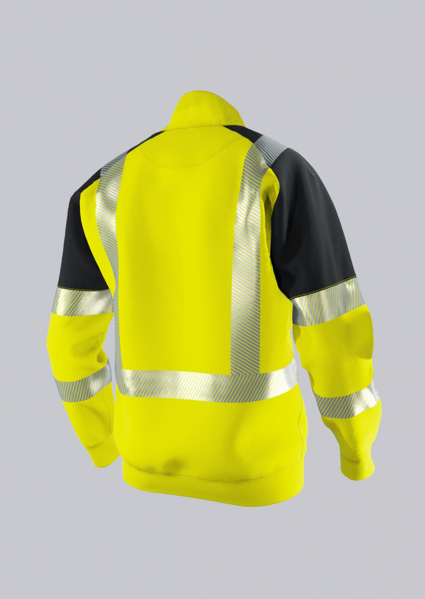BP-Warnschutz-Sweatshirt-Troyer, 320 g/m², warngelb/anthrazit