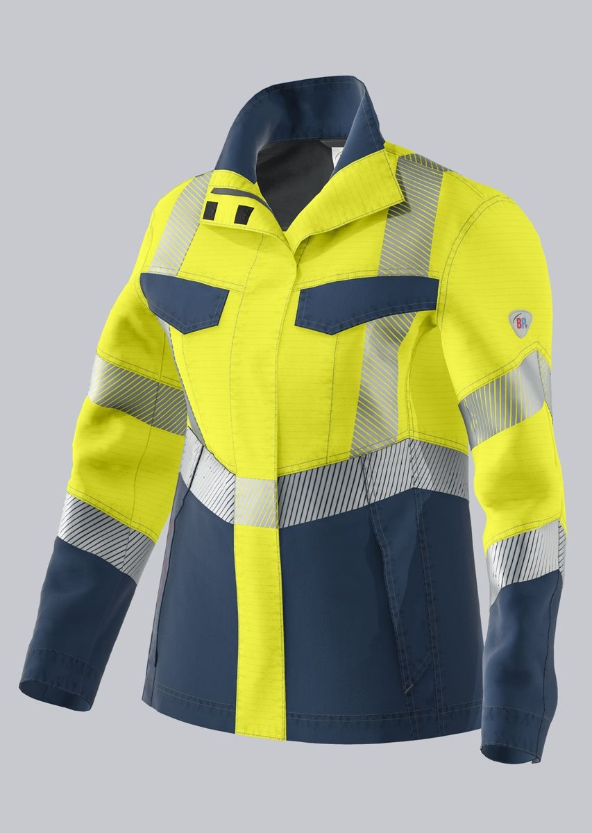 BP-DAMEN-WARNSCHUTZ-MULTINORM-JACKE, APC1, leicht, Farbe: warngelb/ nachtblau