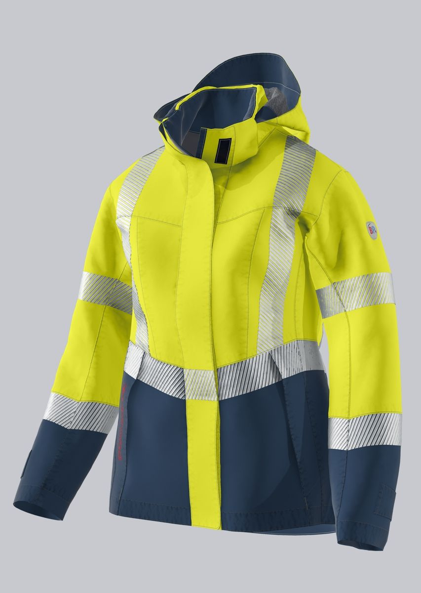 BP-DAMEN-WARNSCHUTZ-MULTINORM-WETTERSCHUTZJACKE, APC2, leicht, Farbe: warngelb/ nachtblau