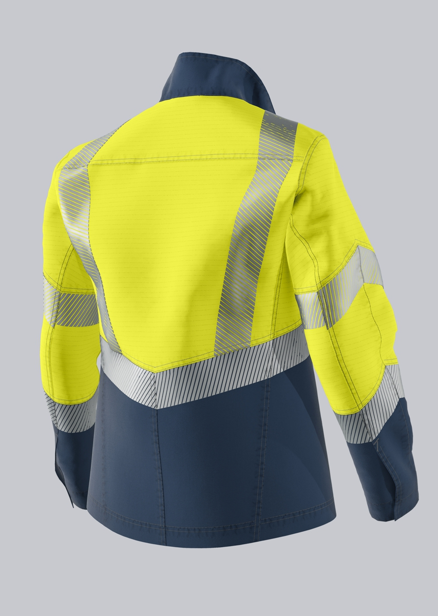 BP-DAMEN-WARNSCHUTZ-MULTINORM-JACKE, APC2, leicht, Farbe: warngelb/ nachtblau