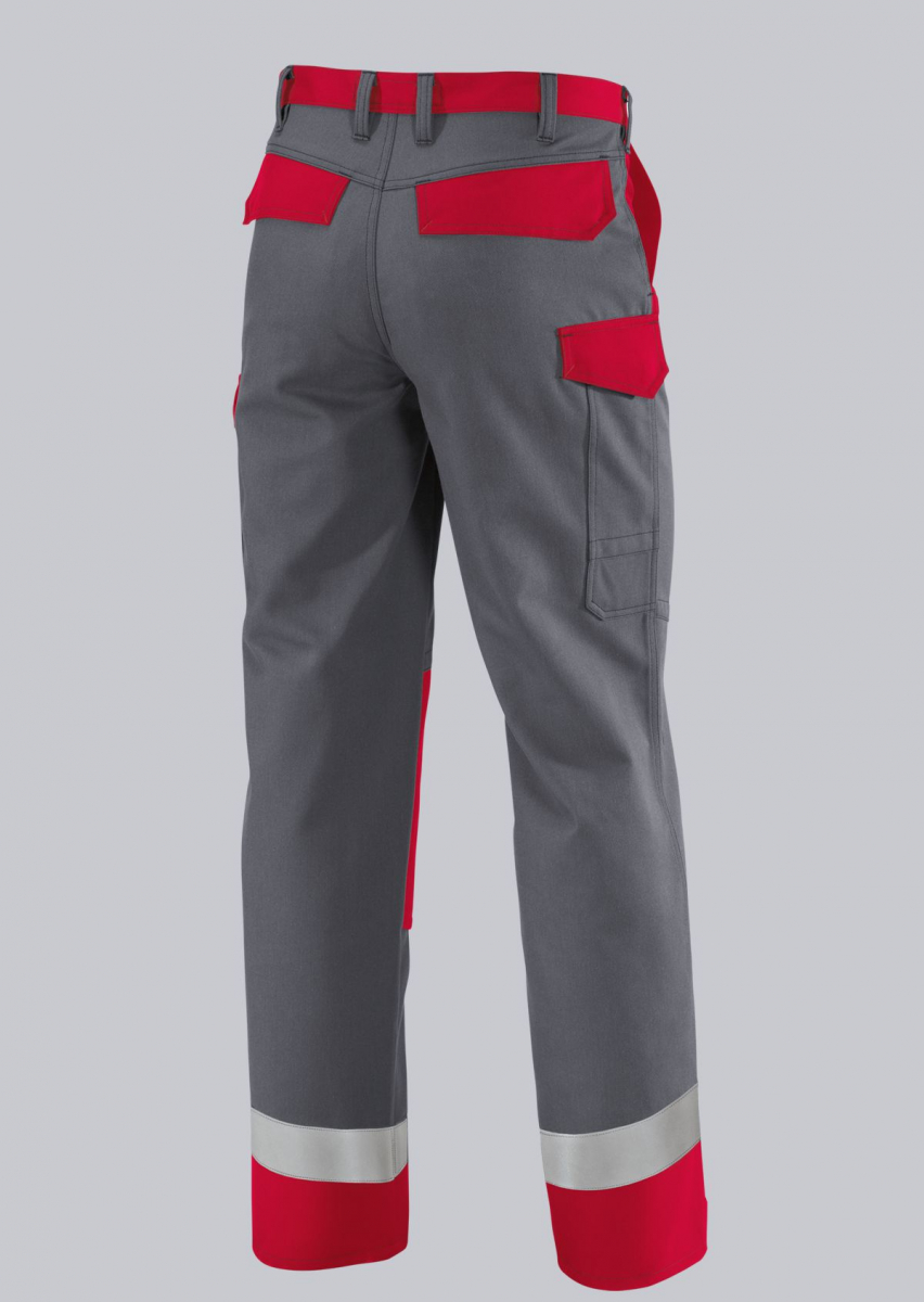 BP-Workwear, Bundhose, ca. 480g/m², dunkelgrau/rot