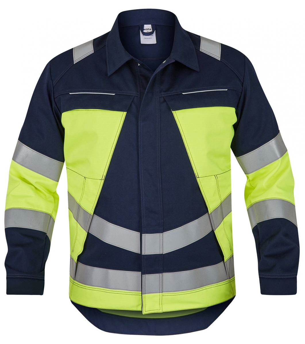 RROFA-Warnschutz, Jacke, Vis Line, 340 g/m, marine/leuchtgelb