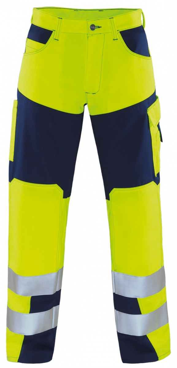 ROFA-Warnschutz, Warnschutz-Bundhose, Newline, ca. 290 g/m, leuchtgelb-marine