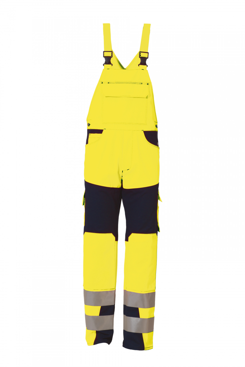 ROFA-Warnschutz, Warn-Schutz-Latzhose, Newline, ca. 290 g/m², leuchtgelb-marine
