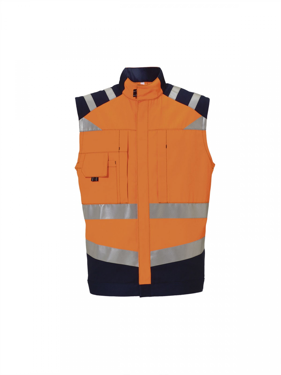 ROFA-Warnschutz, Warn-Schutz-Weste, Newline, ca. 290 g/m², leuchtorange-marine