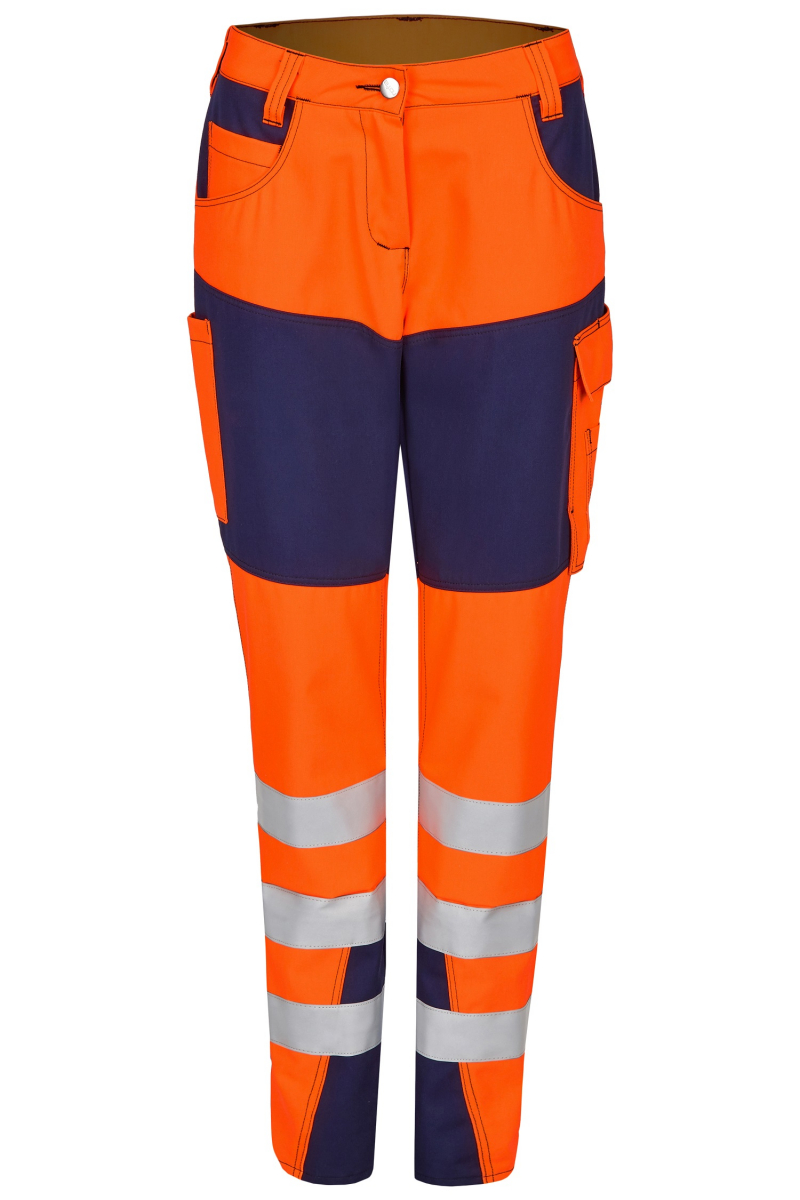 ROFA-Warnschutz, Damen-Warnschutzbundhose, Newline, ca. 290 g/m, leuchtorange-marine