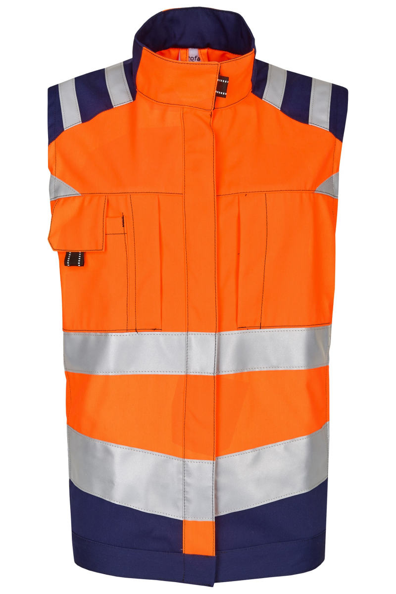 ROFA-Warnschutz, Damen-Warnschutzweste, Newline, ca. 290 g/m², leuchtorange-marine