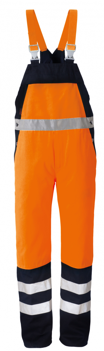 ROFA-Warnschutz, Warn-Schutz-Latzhose, Duo-Color, ca. 275 g/m, leuchtorange-marine