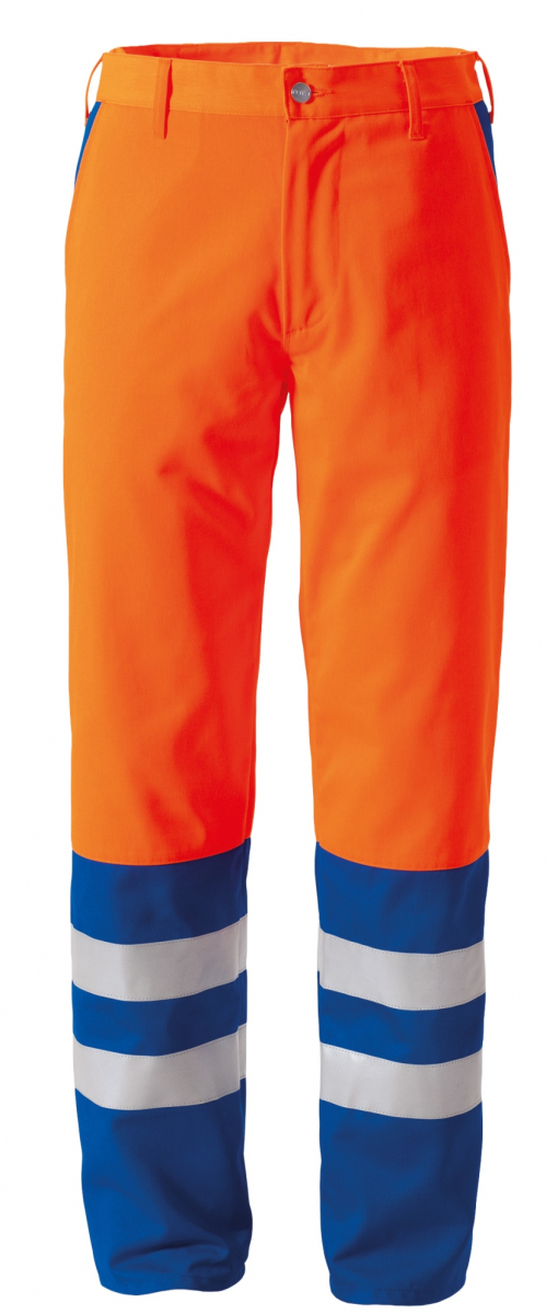 ROFA-Warnschutz, Warn-Schutz-Bund-Hose Duo-Color Atlas/Satin orange/kornblau