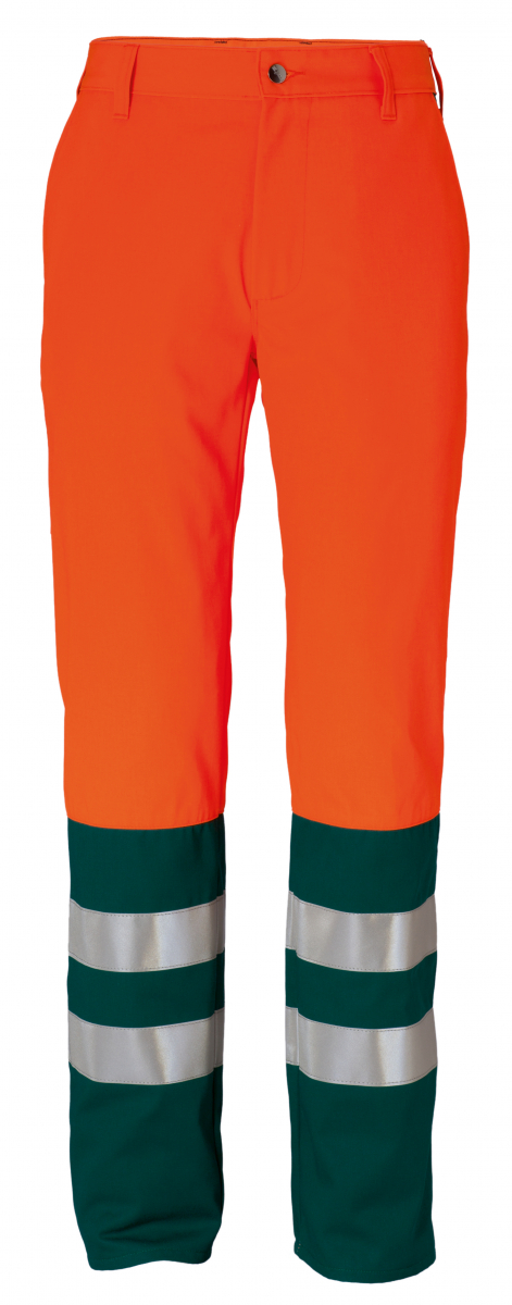 ROFA-Warnschutz, Warn-Schutz-Bund-Hose Duo-Color Atlas/Satin orange/grün