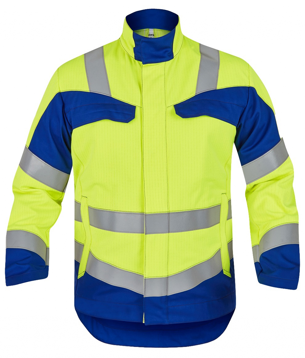 ROFA-Warnschutz, Jacke, Multi 7, leuchtgelb/kornblau