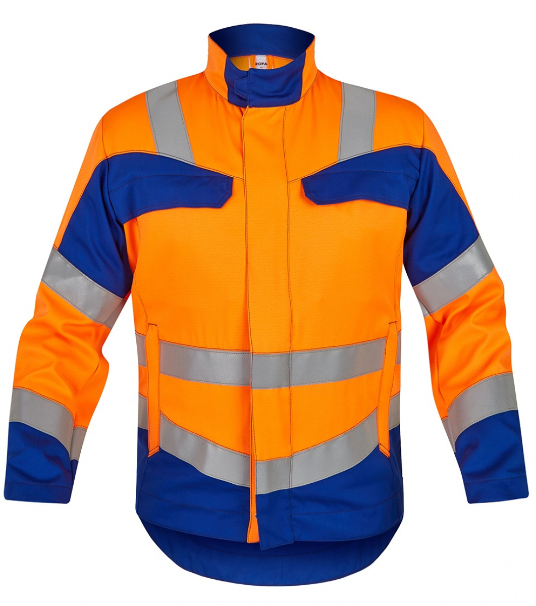 ROFA-Warnschutz, Jacke, Multi 7, leuchtorange/kornblau