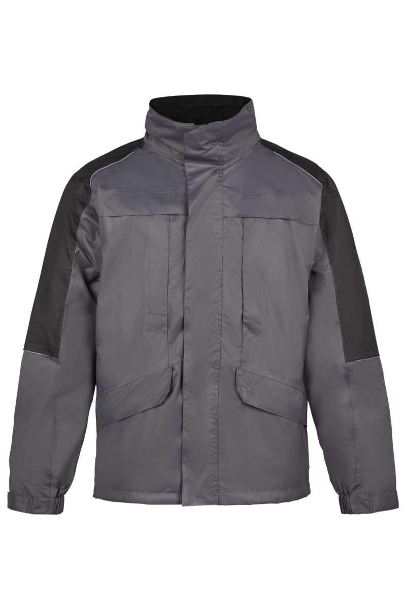 Parka J410191, WINTER- UND WETTERSCHUTZ, grau-schwarz
