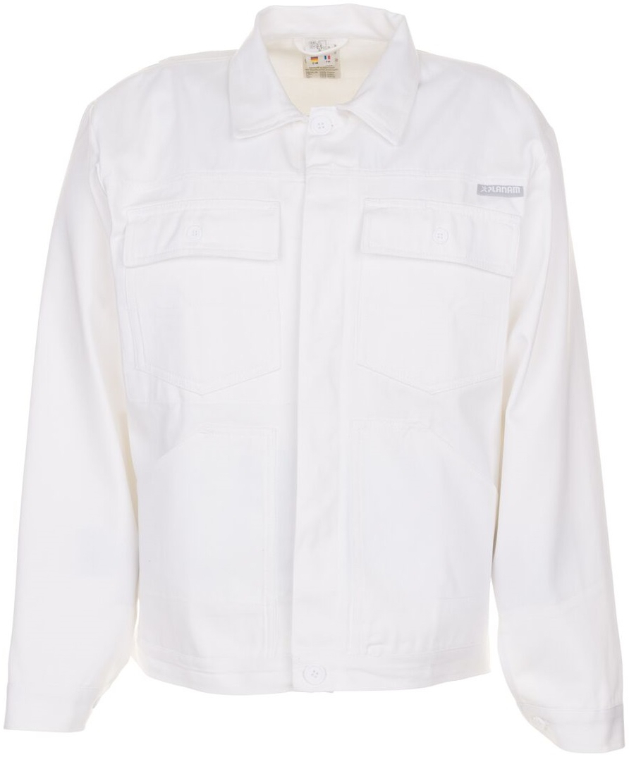 PLANAM-Workwear, Maler-Arbeits-Berufs-Bund-Jacke, BW 290, reinweiß