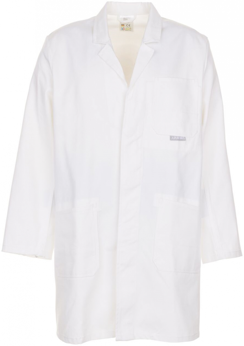 PLANAM-Workwear, Maler-Arbeits-Berufs-Mantel, Kittel, BW 290 DIN 61535, reinweiß