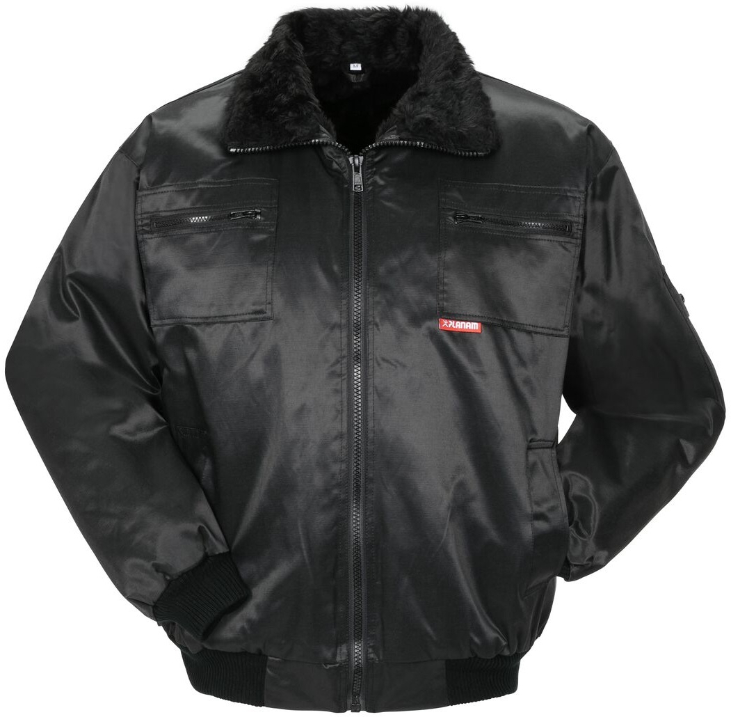 PLANAM-Workwear, Winter-Piloten-Berufs-Jacke, Gletscher, schwarz