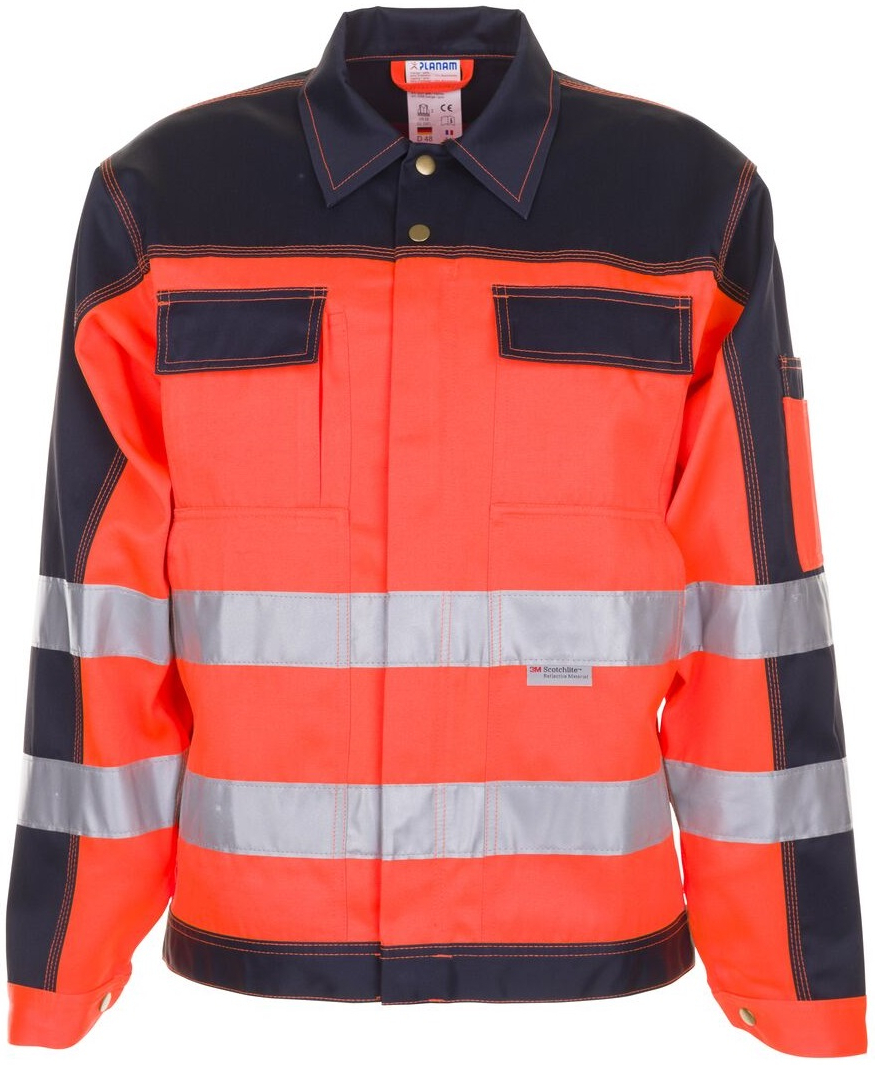 PLANAM-Warnschutz, Bund-Jacke, Warnjacke kontrast orange/marine