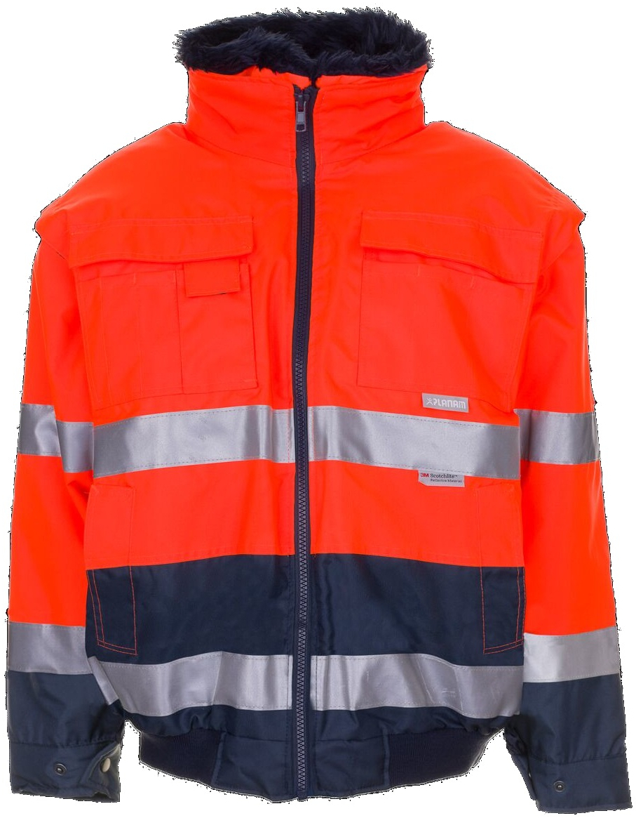 PLANAM-Warnschutz, Warn-/Wetter-Schutz Comfort-Jacke kontrast orange/marine