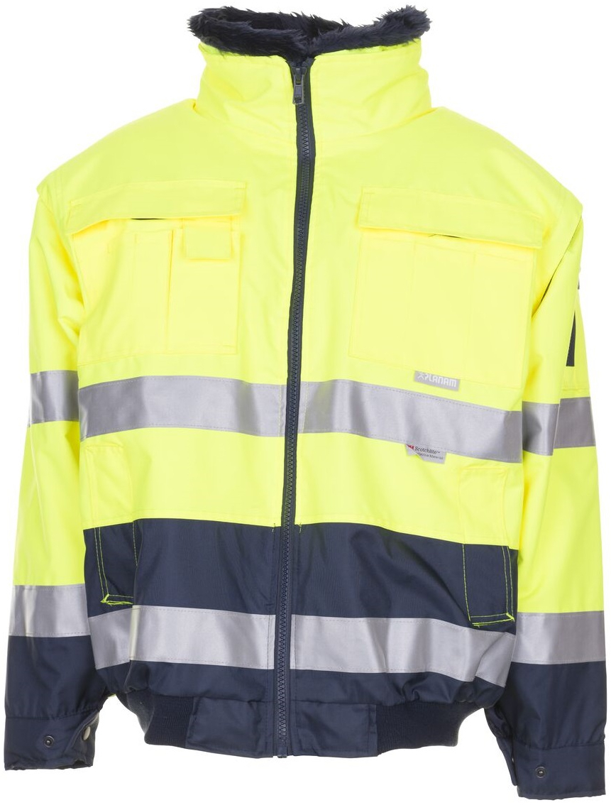 PLANAM-Warnschutz, Warn-Wetter-Schutz-Comfort-Warn-Jacke gelb/marine