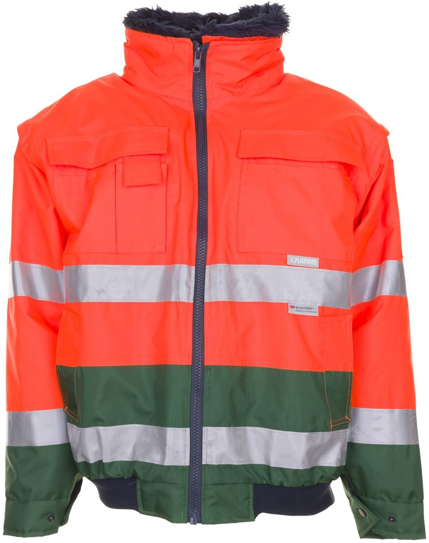 PLANAM-Warnschutz, Warn-/Wetter-Schutz Comfort-Jacke kontrast orange/grn