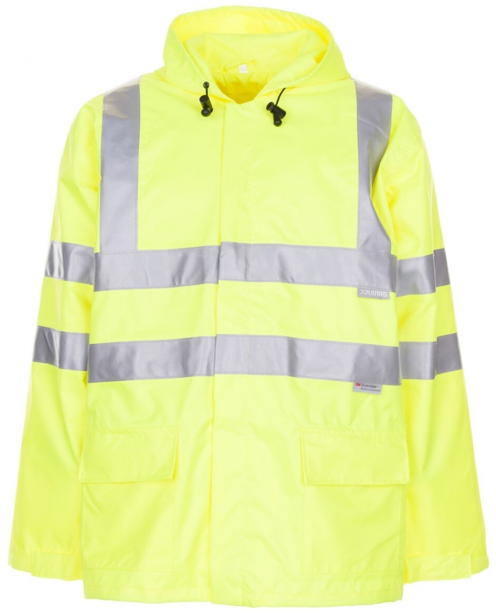 PLANAM-Warnschutz, Warn-Wetter-Schutz-Regen-Warn-Jacke gelb