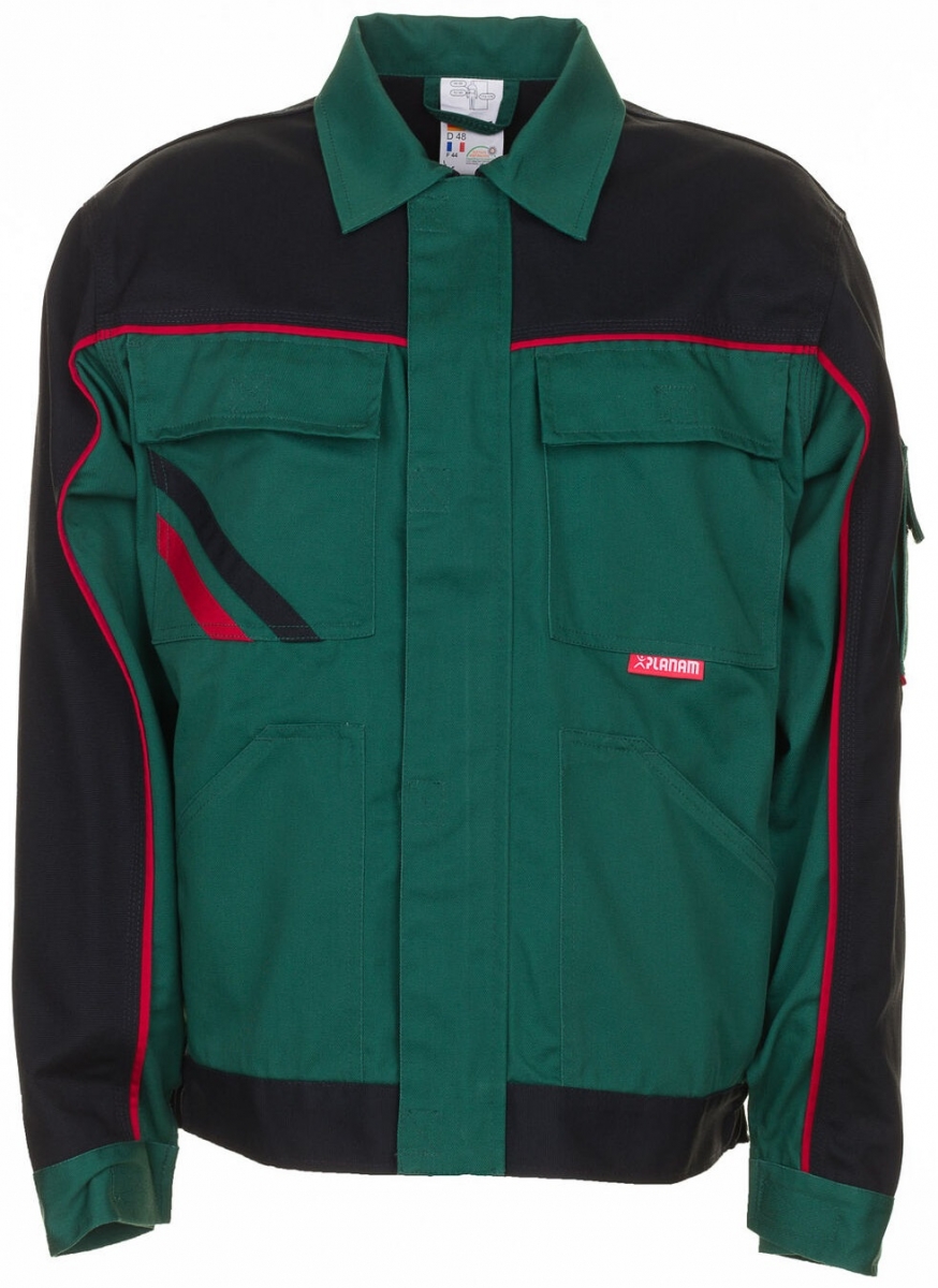 PLANAM-Workwear, Arbeits-Berufs-Bund-Jacke, MG Highline grn/schwarz/rot