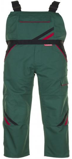 PLANAM-Workwear, Arbeits-Berufs-Latz-Hose, MG Highline grün/schwarz/rot