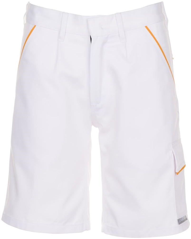 PLANAM-Workwear, Maler-Arbeits-Berufs-Shorts, MG Highline, weiß/weiß/gelb