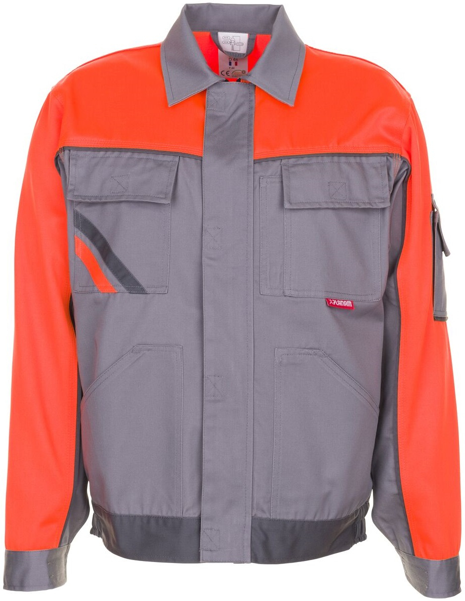 PLANAM-Workwear, Arbeits-Berufs-Bund-Jacke,  Visline zink/orange/schiefer