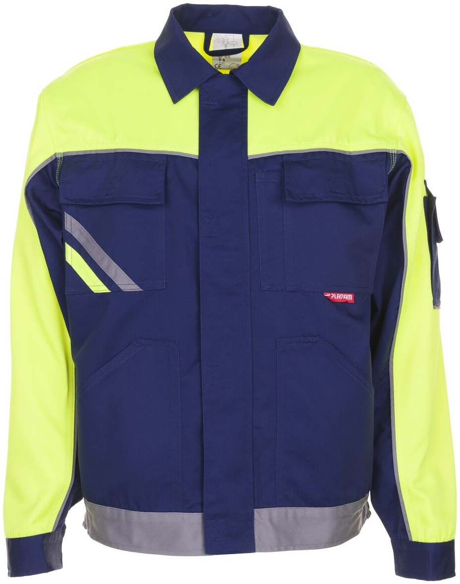 PLANAM-Workwear, Arbeits-Berufs-Bund-Jacke, Visline marine/gelb/zink