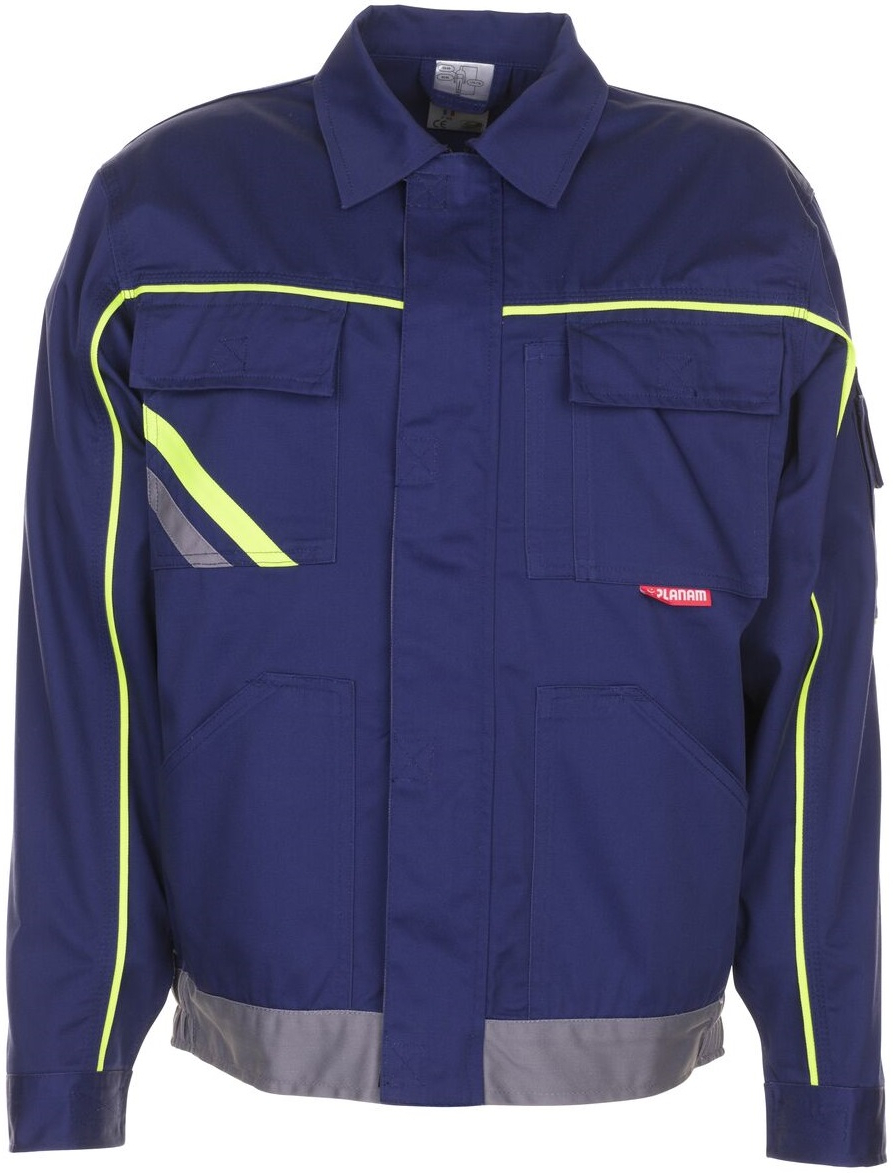 PLANAM-Workwear, Arbeits-Berufs-Bund-Jacke, Visline marine/gelb/zink