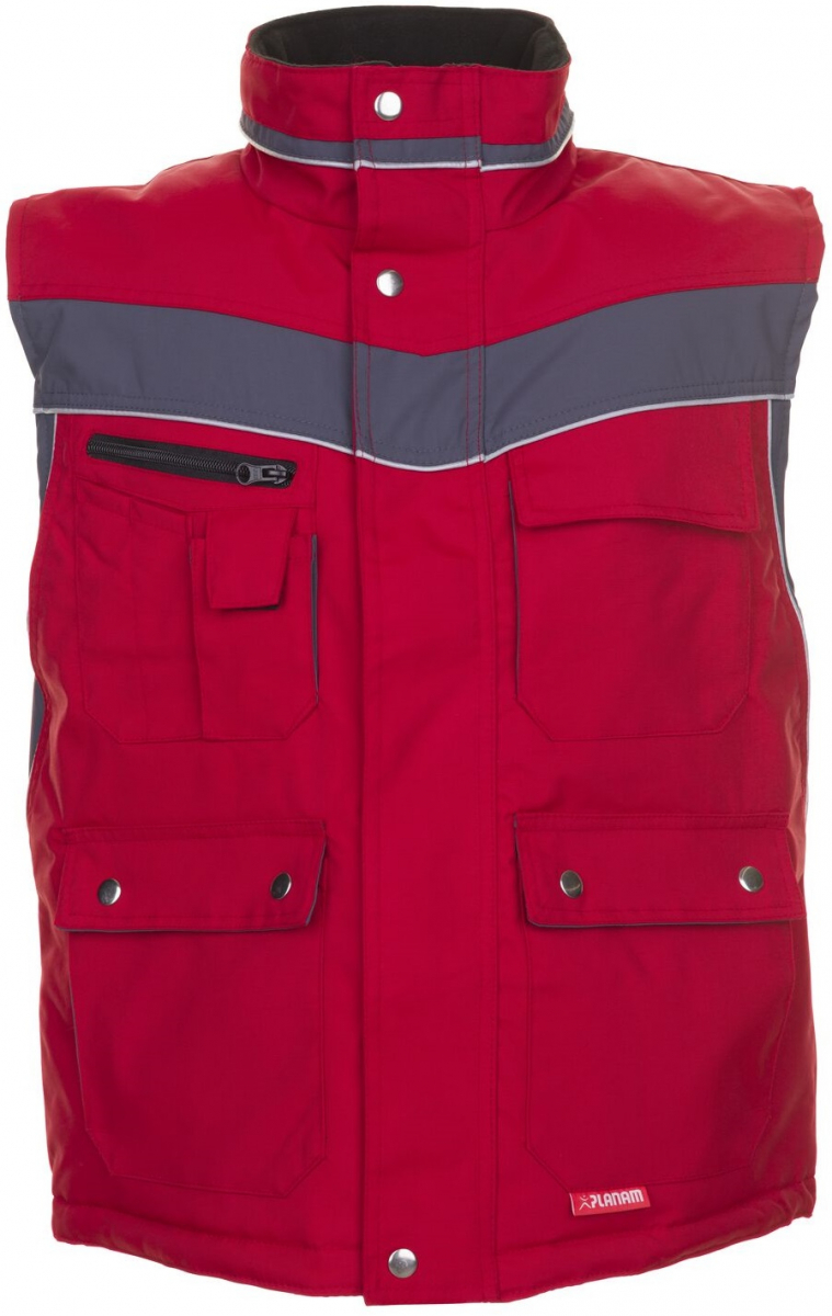 PLANAM-Workwear, Winter-Weste Plaline rot/schiefer