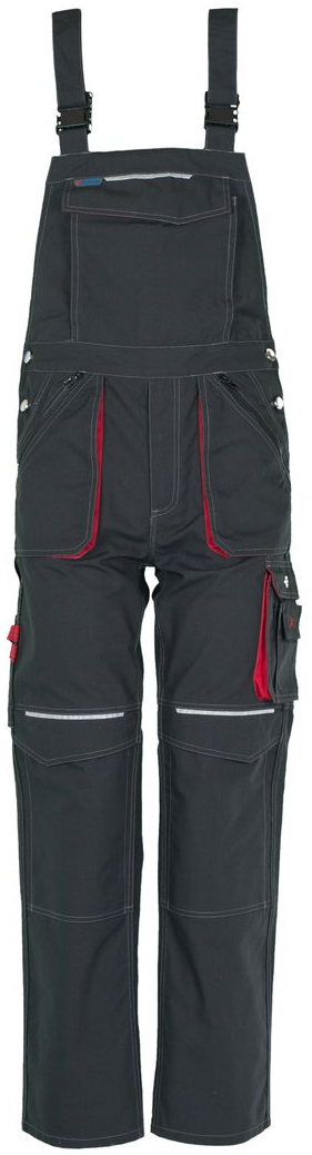 PLANAM-Workwear, Arbeits-Berufs-Latz-Hose, Basalt, anthrazit/rot