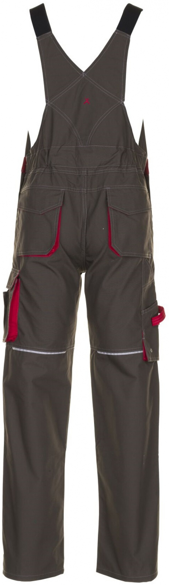 PLANAM-Workwear, Arbeits-Berufs-Latz-Hose, Basalt oliv/rot