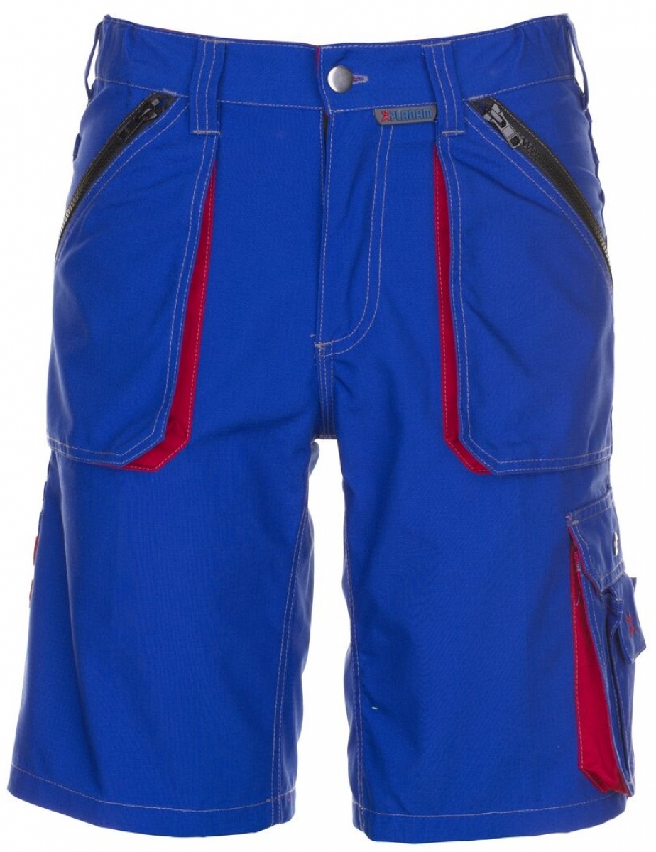 PLANAM-Workwear, Arbeits-Berufs-Shorts, Basalt, 260 g/m, kornblau/rot