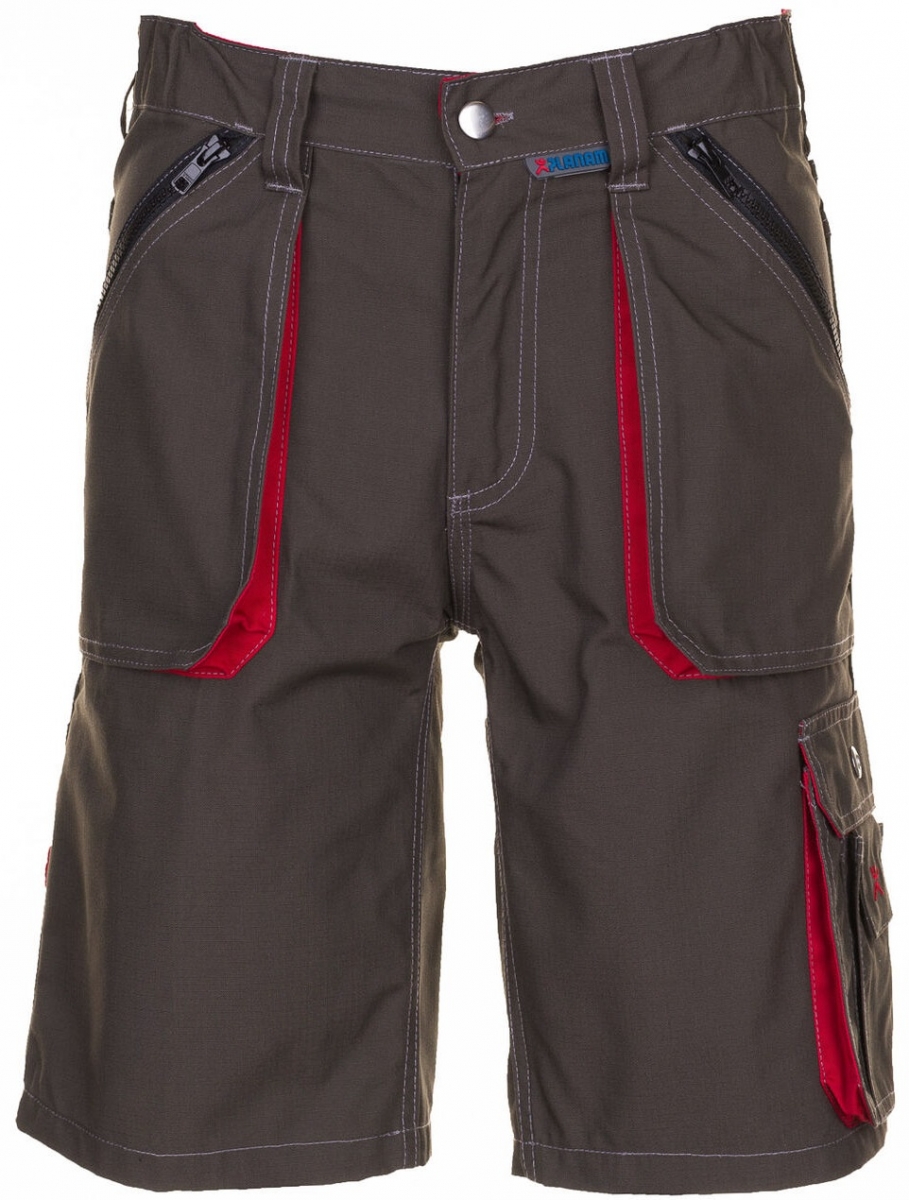 PLANAM-Workwear, Arbeits-Berufs-Shorts, Basalt, 260 g/m, oliv/rot