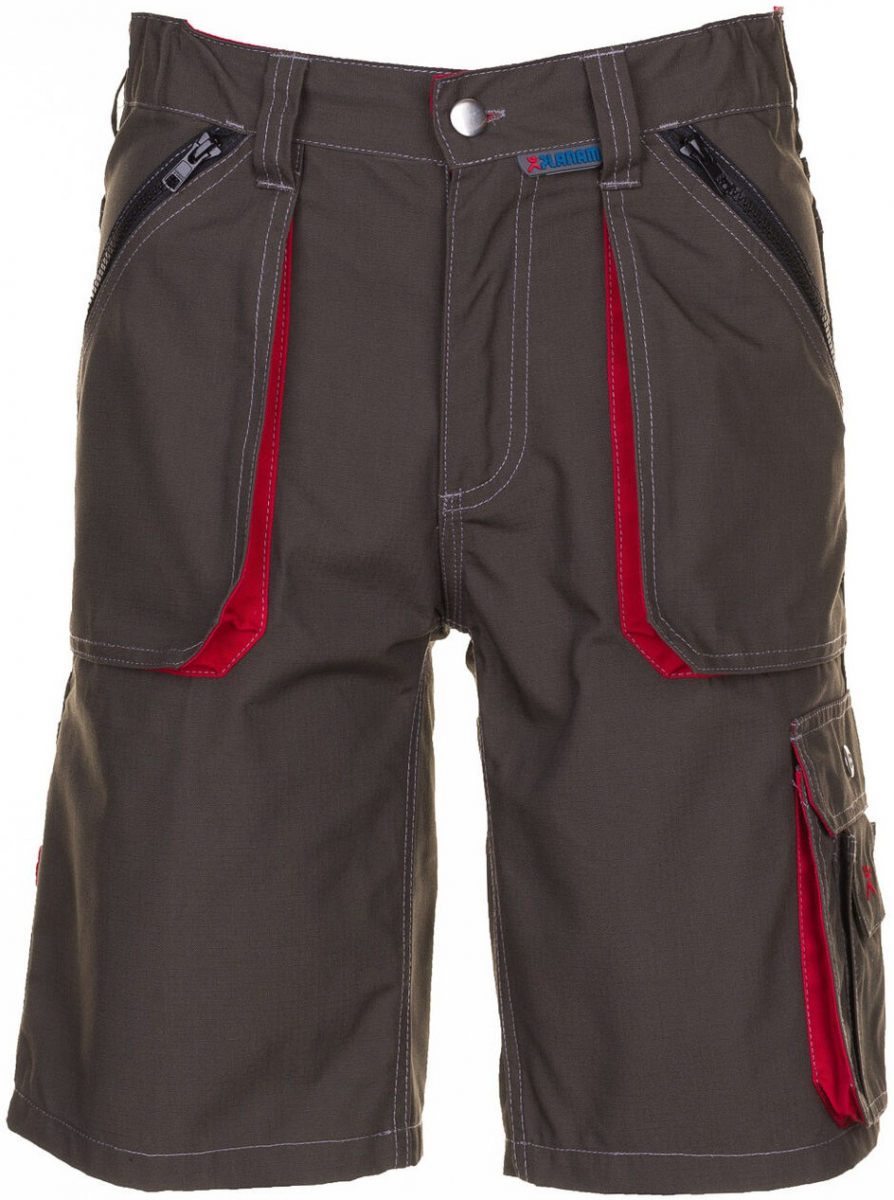 PLANAM-Workwear, Arbeits-Berufs-Shorts, Basalt, 260 g/m, oliv/rot