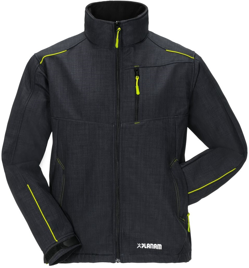 PLANAM-Workwear, Softshell-Jacke Neon, grau/grün