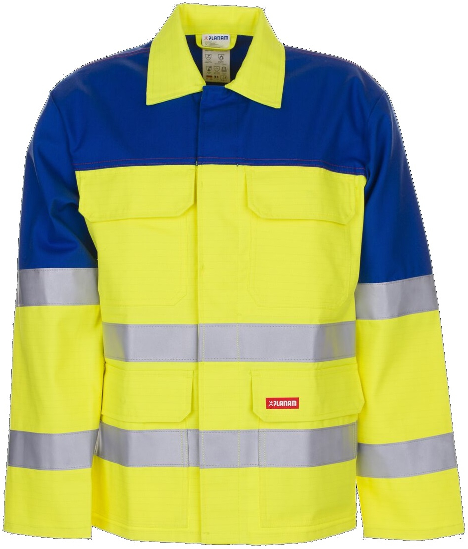 PLANAM-Warnschutz, Warn-Jacke Major Protect warngelb/kornblau