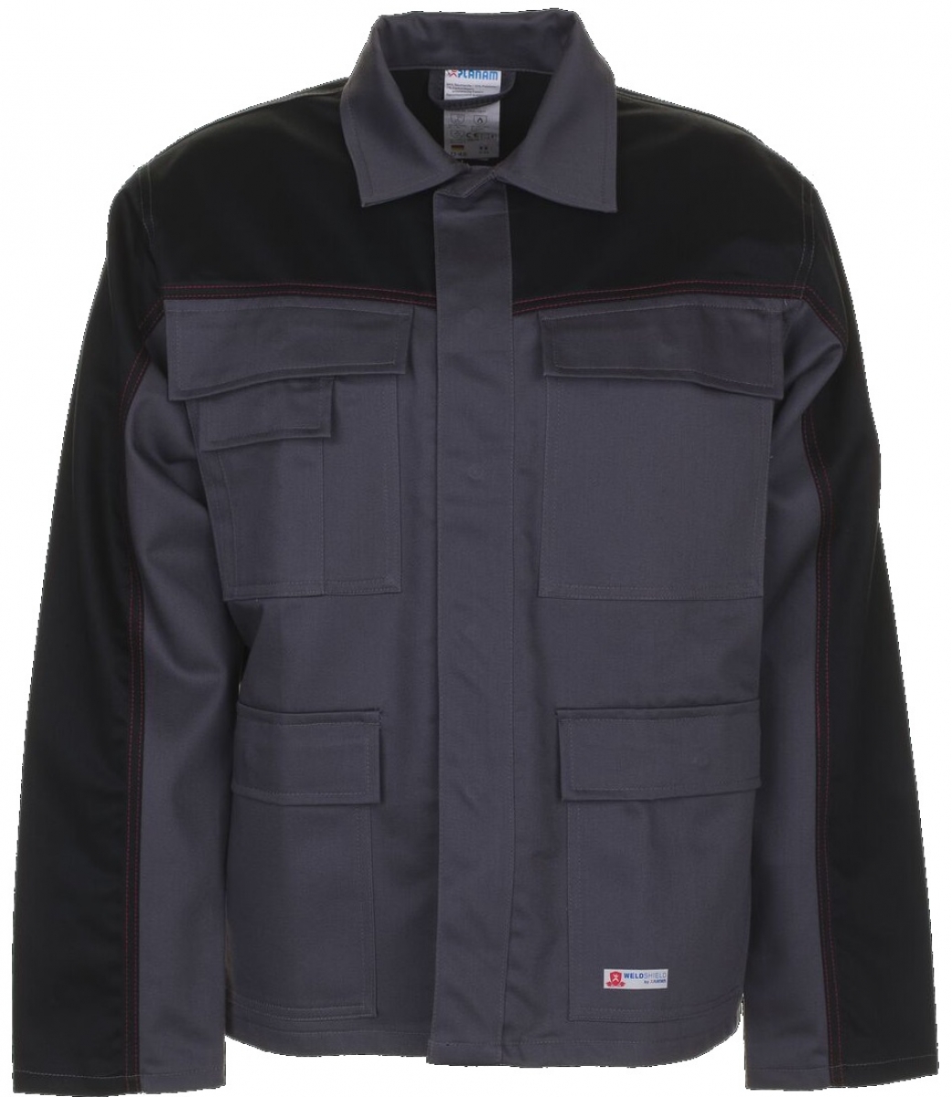PLANAM-Workwear, Arbeits-Berufs-Bund-Jacke, Weld Shield grau/schwarz