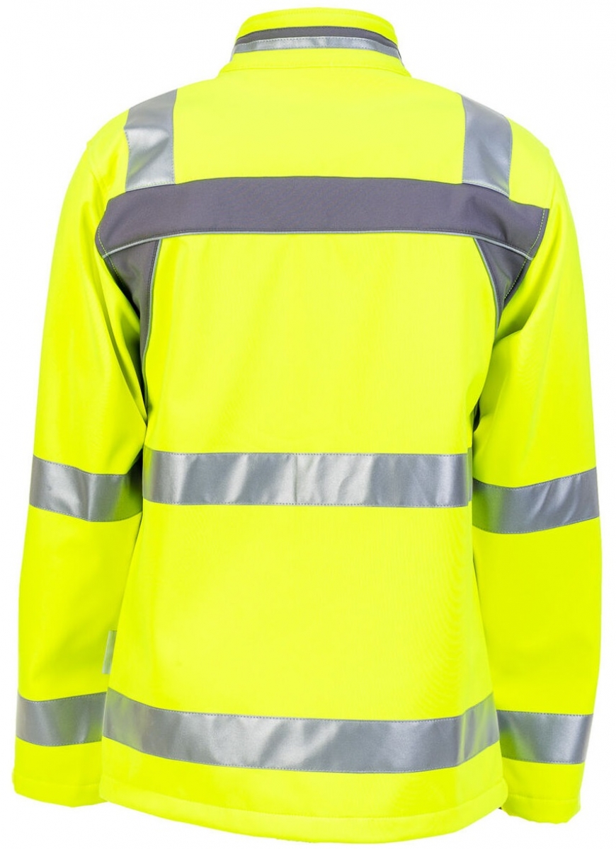 PLANAM-Warnschutz, Warn-Schutz-Softshell-Jacke, Plaline, 320 g/m, gelb/schiefer