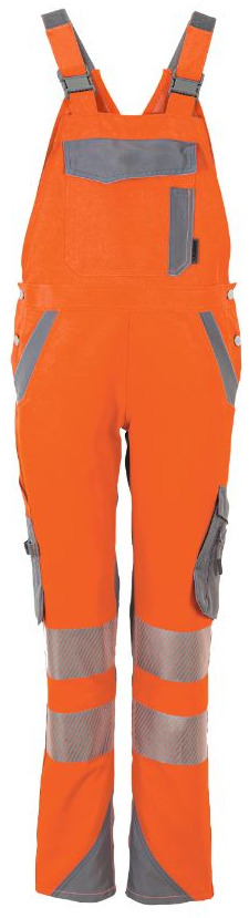 PLANAM-Norit-Warnschutz-Damen Latzhose, orange/zink