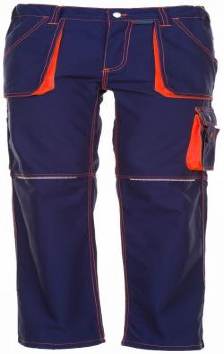 PLANAM-Workwear, Arbeits-Berufs-Bund-Hose, Basalt Neon, 260 g/m, marine/orange
