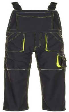 PLANAM-Workwear, Arbeits-Berufs-Latz-Hose, Basalt Neon, 260 g/m, anthrazit/gelb