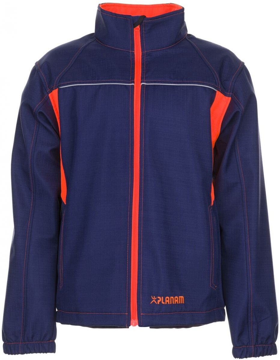 PLANAM-Workwear, Softshell-Jacke, Basalt Neon, marine/orange